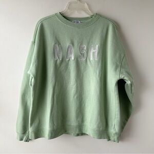 NASH Embroidered Sweatshirt Crewneck Mint Green L/XL